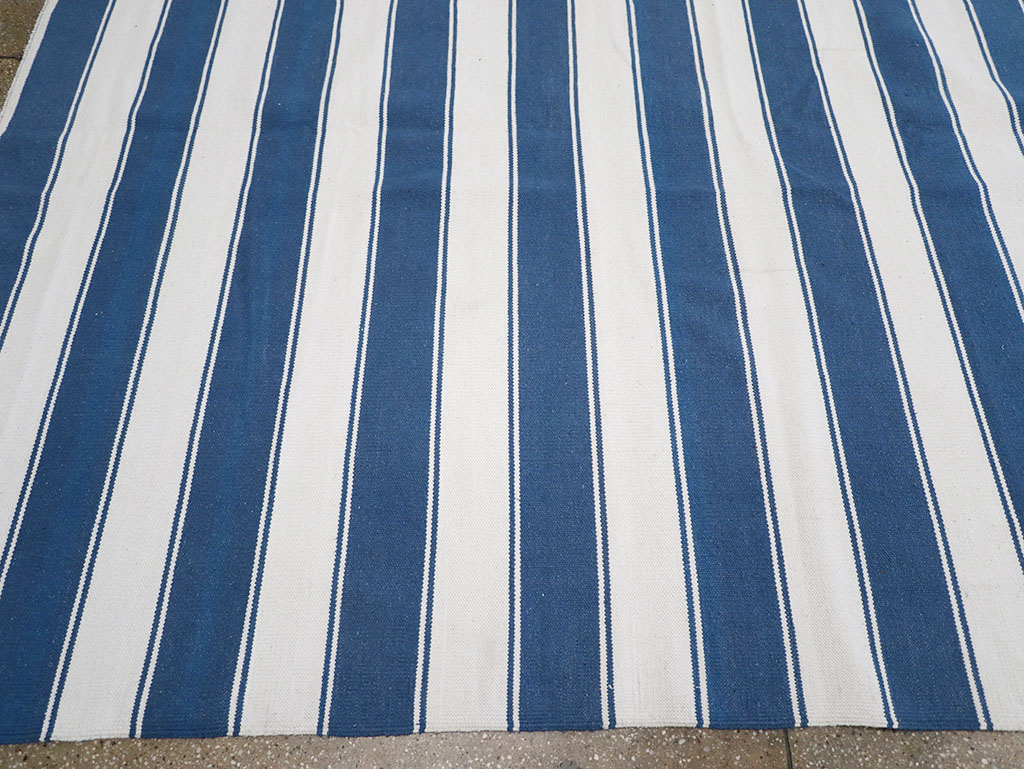 Modern Indian Flatweave Dhurrie Large Room Size Carpet, No.32627 - Gsblank