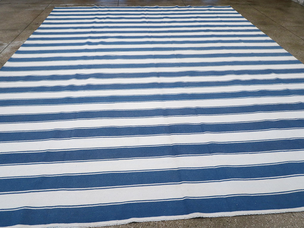 Modern Indian Flatweave Dhurrie Large Room Size Carpet, No.32627 - Gsblank