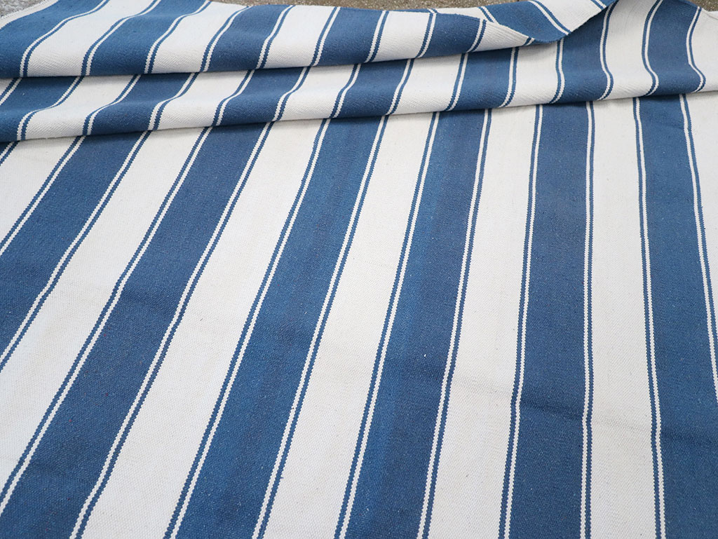 Modern Indian Flatweave Dhurrie Large Room Size Carpet, No.32627 - Gsblank