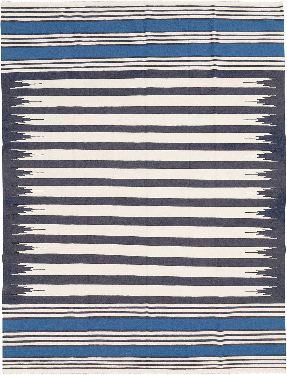 Modern Indian Flatweave Dhurrie Room Size Carpet, No.32629 - Gsblank