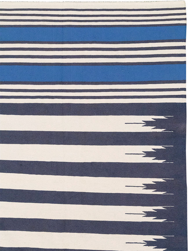 Modern Indian Flatweave Dhurrie Room Size Carpet, No.32629 - Gsblank