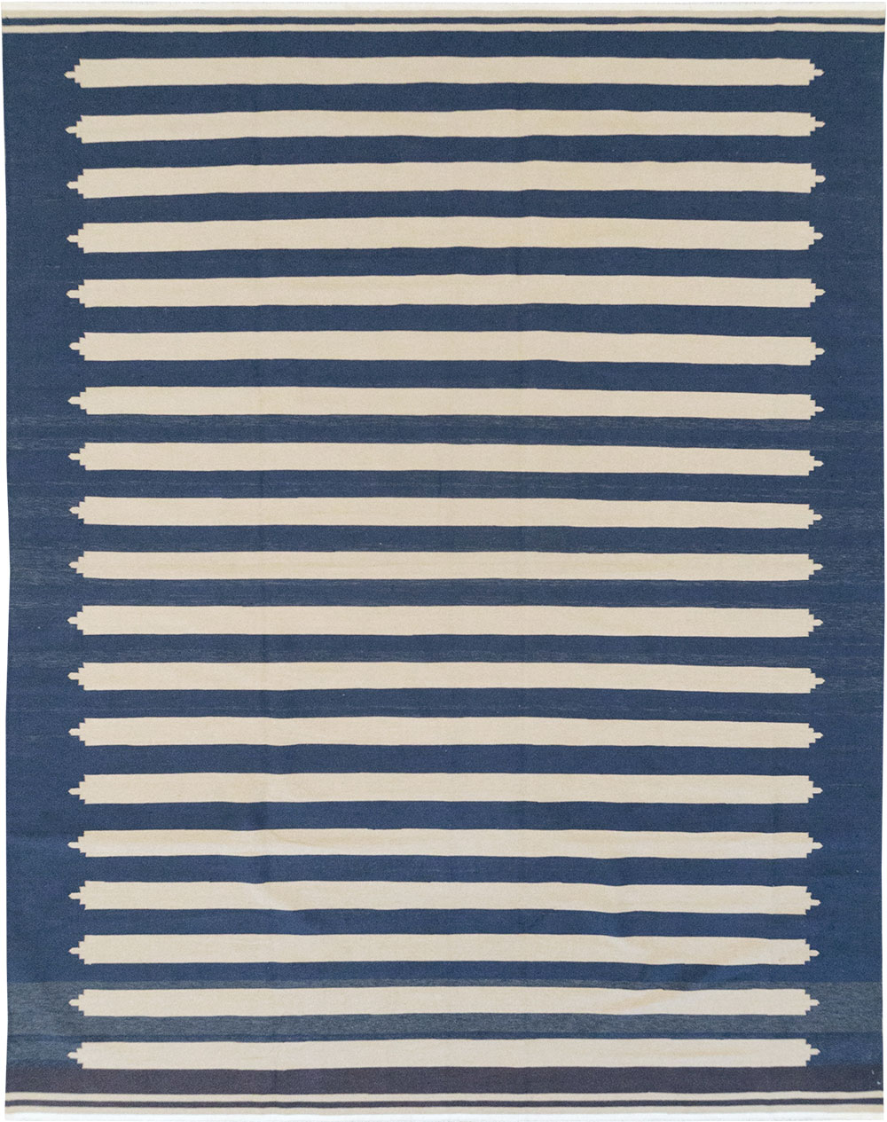 Modern Indian Cotton Dhurrie Room Size Carpet, No.32631 - Gsblank