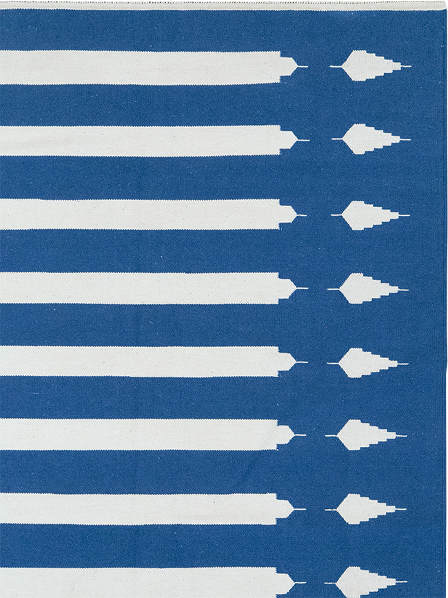 Modern Indian Flatweave Dhurrie Room Size Carpet, No.32632 - Gsblank