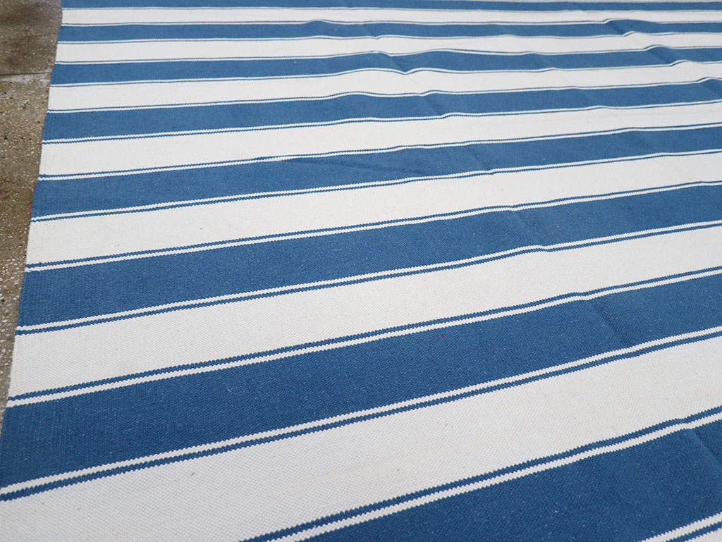 Modern Indian Flatweave Dhurrie Room Size Carpet, No.32633 - Gsblank