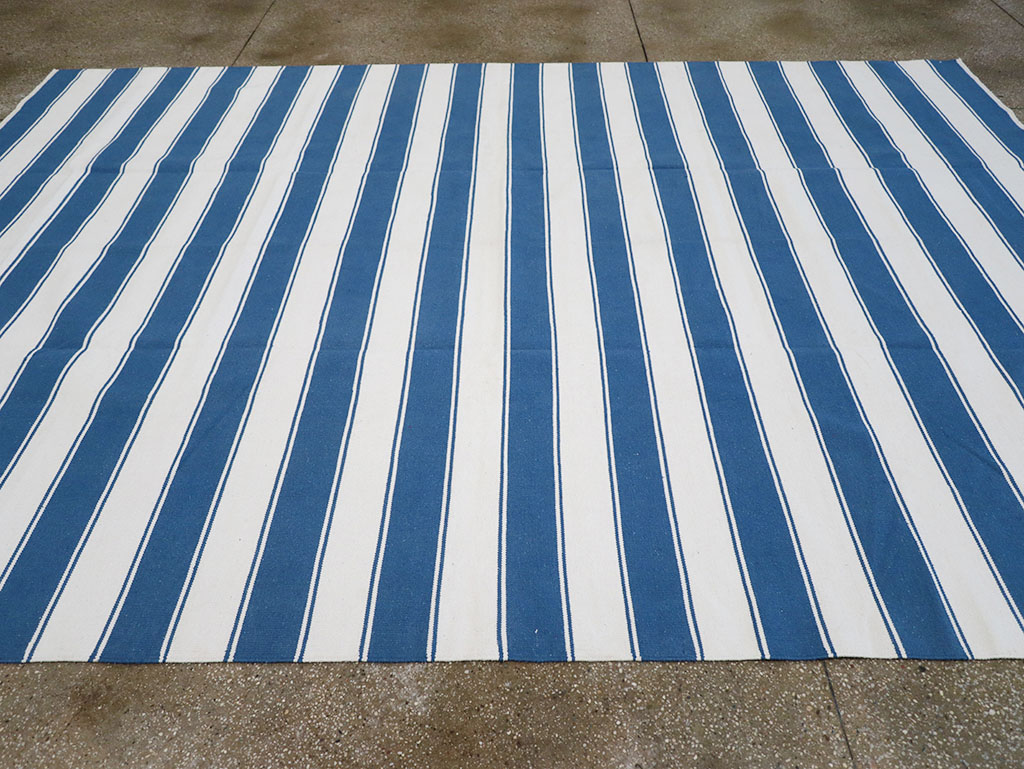 Modern Indian Flatweave Dhurrie Room Size Carpet, No.32633 - Gsblank