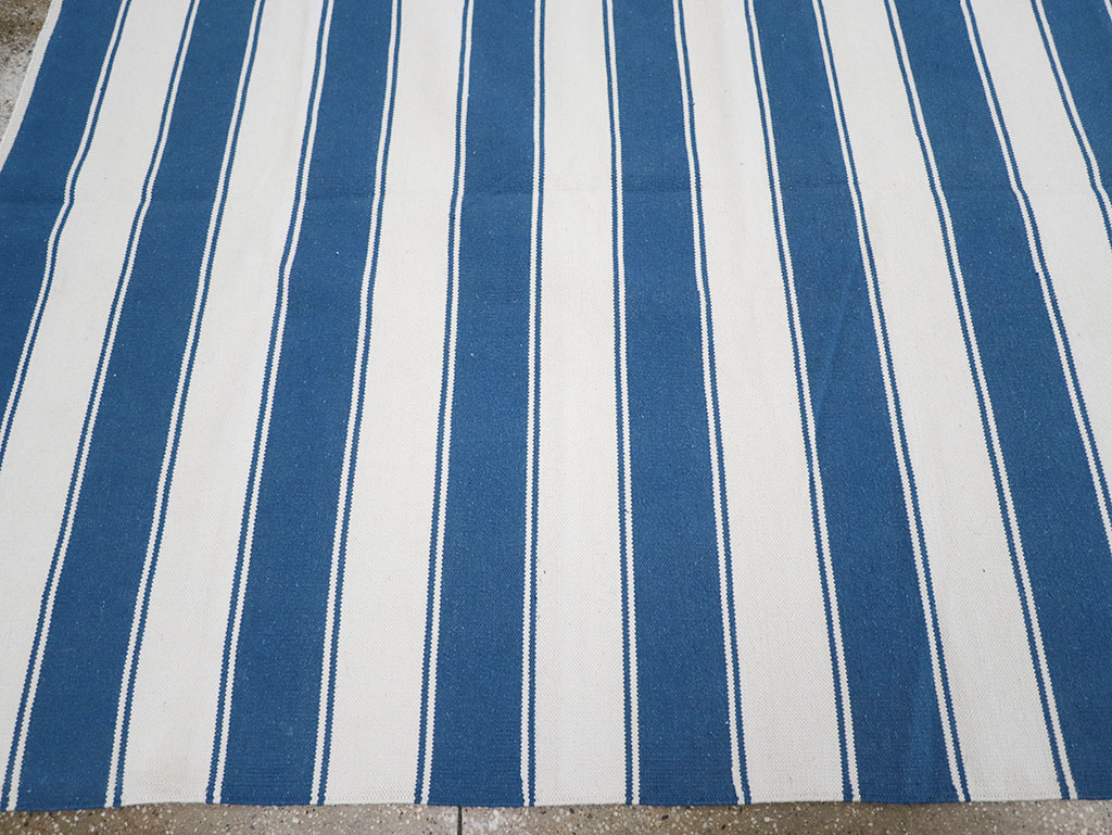 Modern Indian Flatweave Dhurrie Room Size Carpet, No.32633 - Gsblank