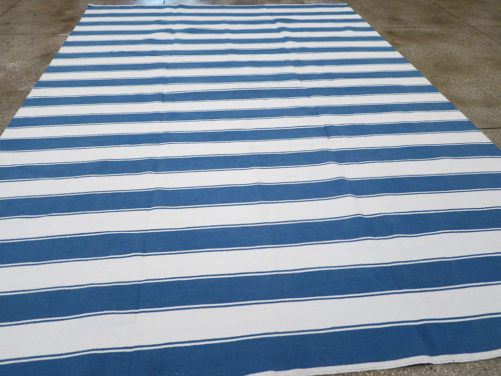 Modern Indian Flatweave Dhurrie Room Size Carpet, No.32633 - Gsblank