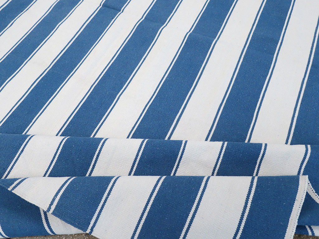 Modern Indian Flatweave Dhurrie Room Size Carpet, No.32633 - Gsblank