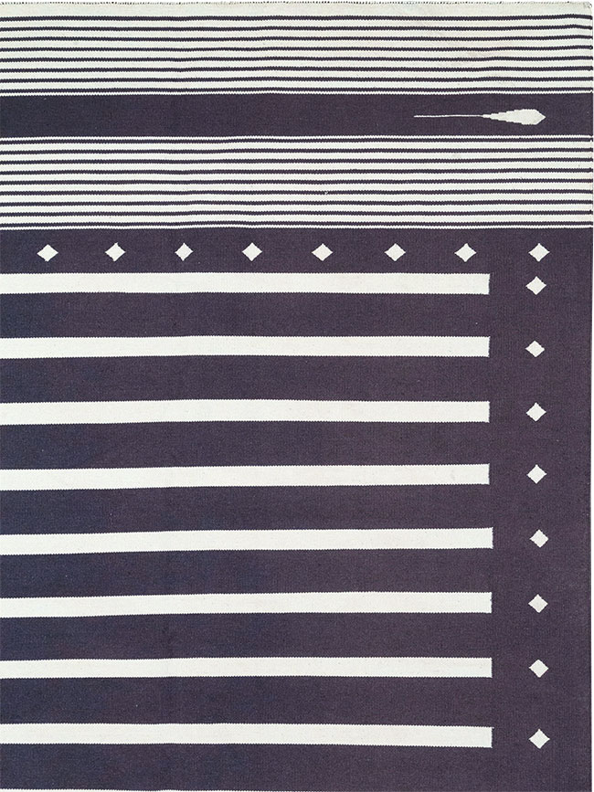 Modern Indian Flatweave Dhurrie Large Room Size Carpet, No.32634 - Gsblank