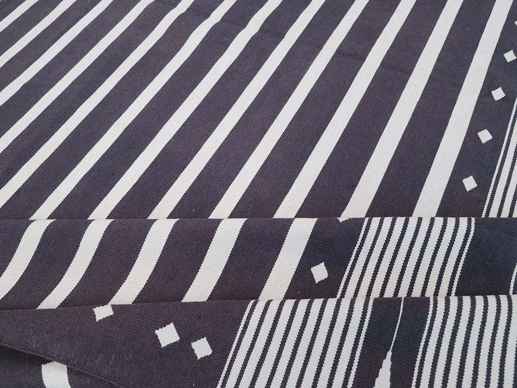 Modern Indian Flatweave Dhurrie Large Room Size Carpet, No.32634 - Gsblank