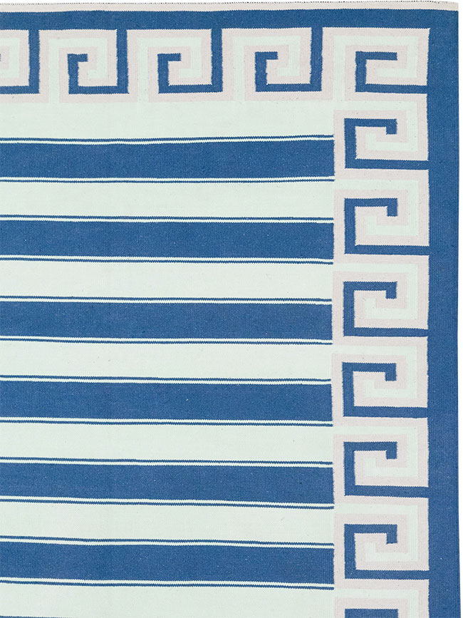 Modern Indian Flatweave Dhurrie Room Size Carpet, No.32635 - Gsblank