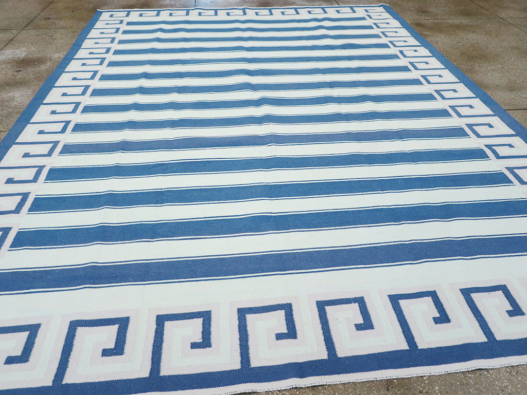 Modern Indian Flatweave Dhurrie Room Size Carpet, No.32635 - Gsblank