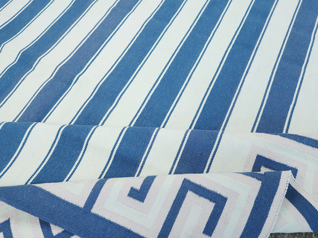 Modern Indian Flatweave Dhurrie Room Size Carpet, No.32635 - Gsblank