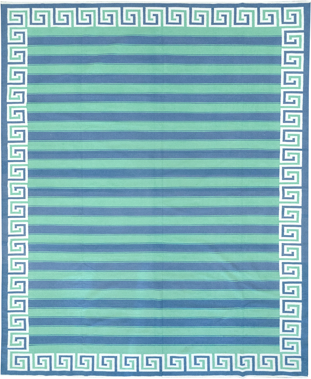 Modern Indian Flatweave Dhurrie Large Room Size Carpet, No.32639 - Gsblank