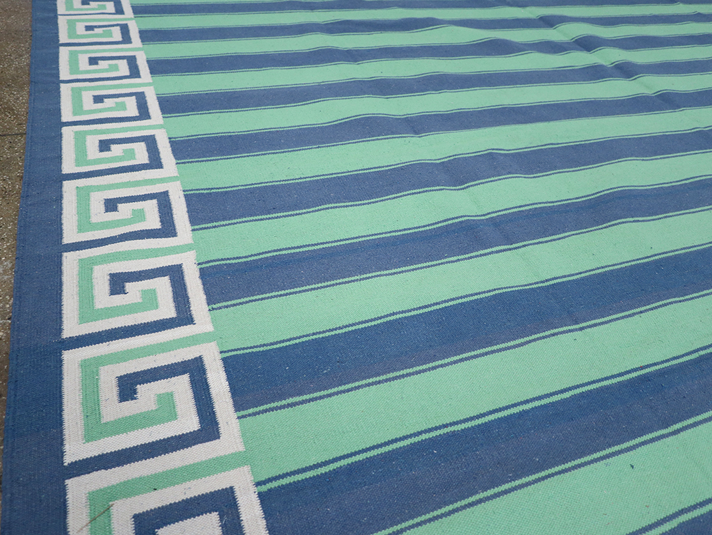 Modern Indian Flatweave Dhurrie Large Room Size Carpet, No.32639 - Gsblank