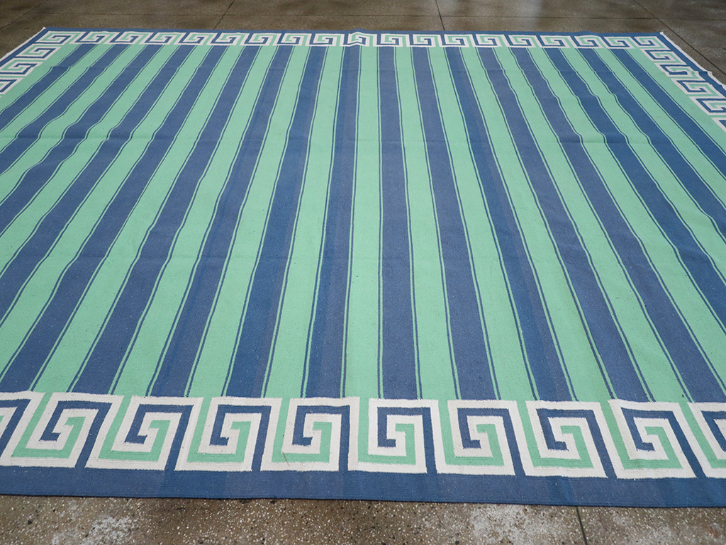 Modern Indian Flatweave Dhurrie Large Room Size Carpet, No.32639 - Gsblank