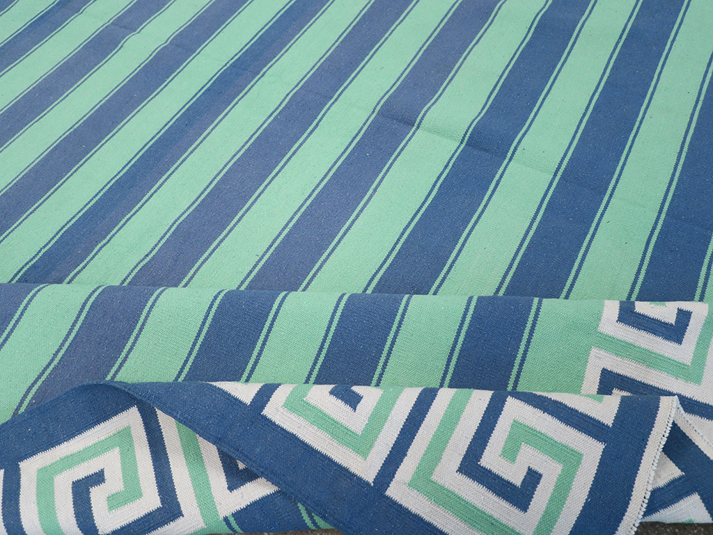 Modern Indian Flatweave Dhurrie Large Room Size Carpet, No.32639 - Gsblank