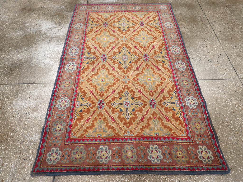 Vintage Indian Cotton Agra Accent Rug, No.32642 - Gsblank