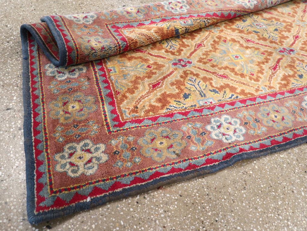 Vintage Indian Cotton Agra Accent Rug, No.32642 - Gsblank