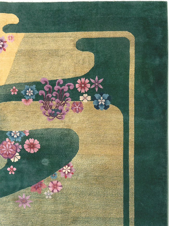 Antique Chinese Art Deco Room Size Carpet, No.32647 - Gsblank