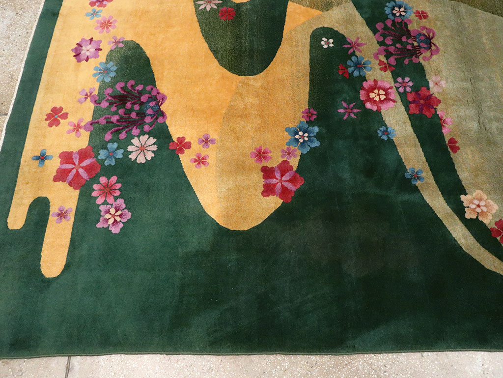 Antique Chinese Art Deco Room Size Carpet, No.32647 - Gsblank