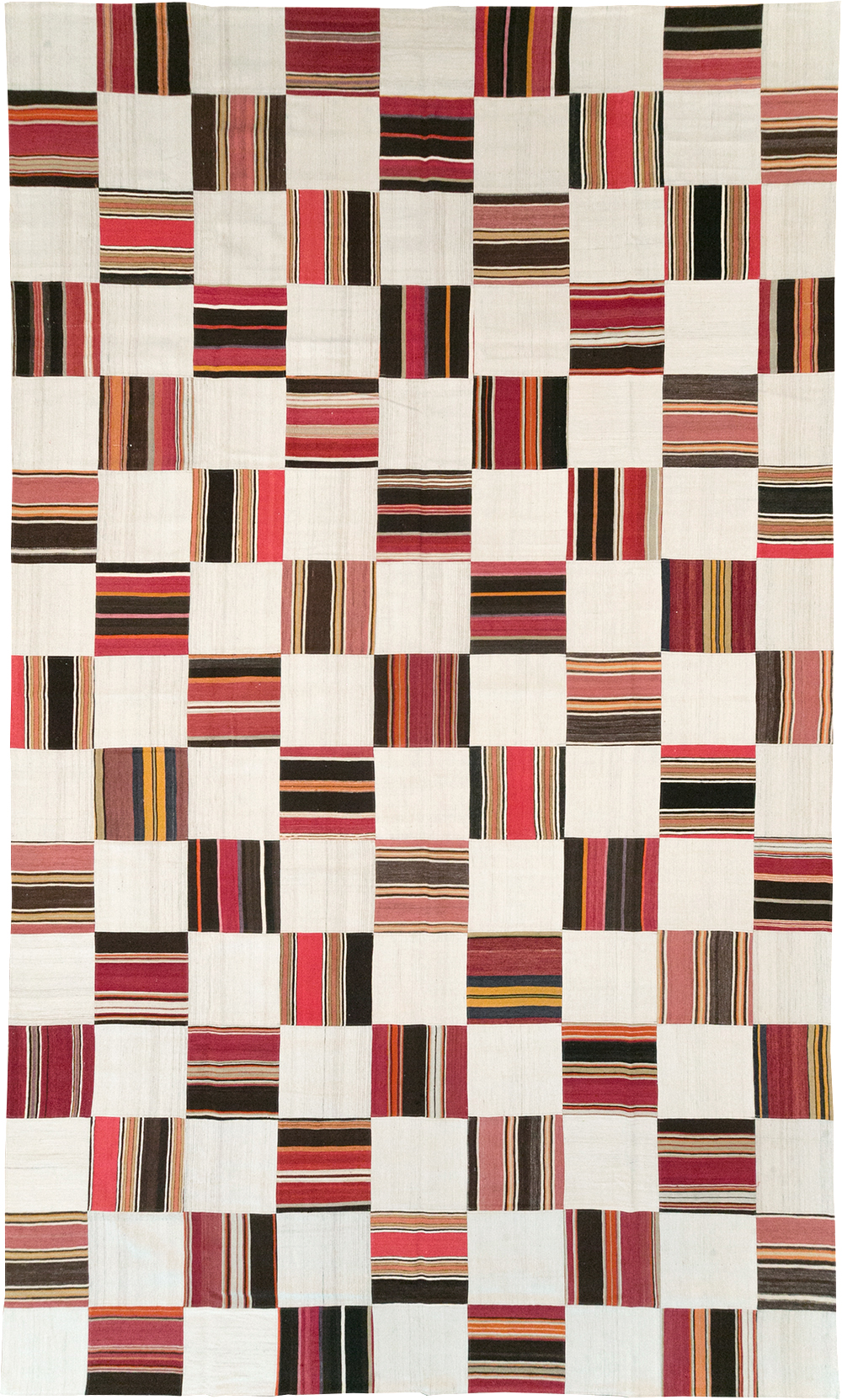 Vintage Turkish Inspired Modern Patchwork Kilim, No.32651 - Gsblank