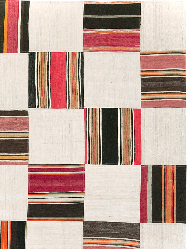 Vintage Turkish Inspired Modern Patchwork Kilim, No.32651 - Gsblank