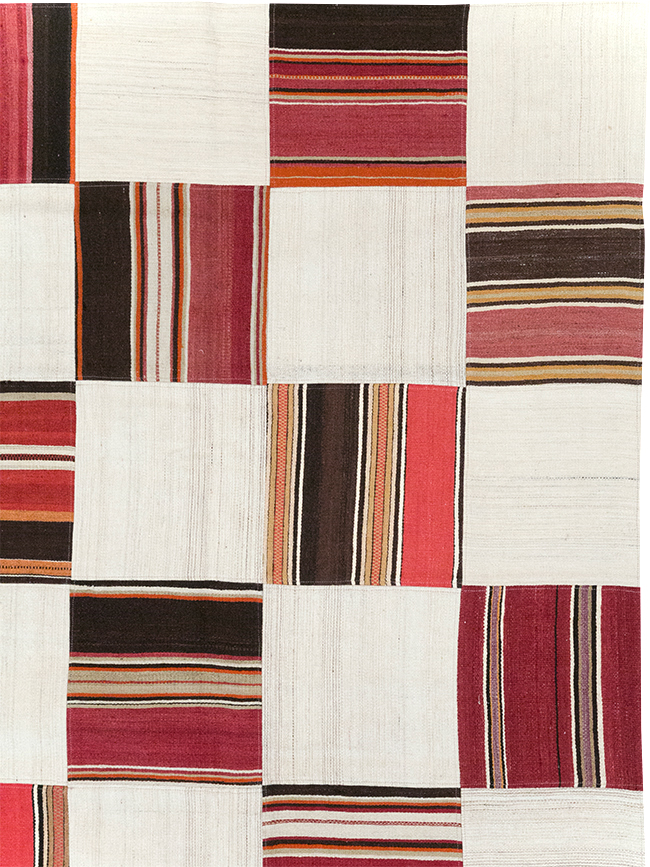 Vintage Turkish Inspired Modern Patchwork Kilim, No.32651 - Gsblank
