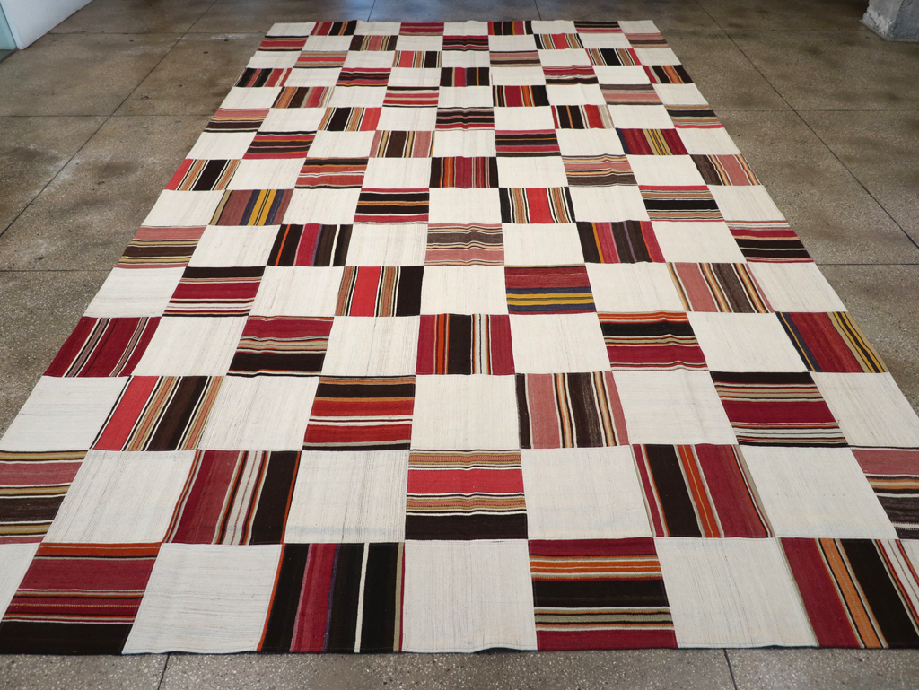 Vintage Turkish Inspired Modern Patchwork Kilim, No.32651 - Gsblank