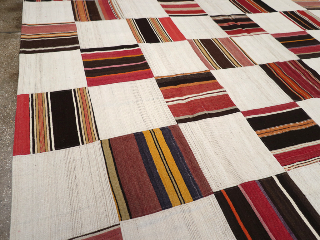 Vintage Turkish Inspired Modern Patchwork Kilim, No.32651 - Gsblank