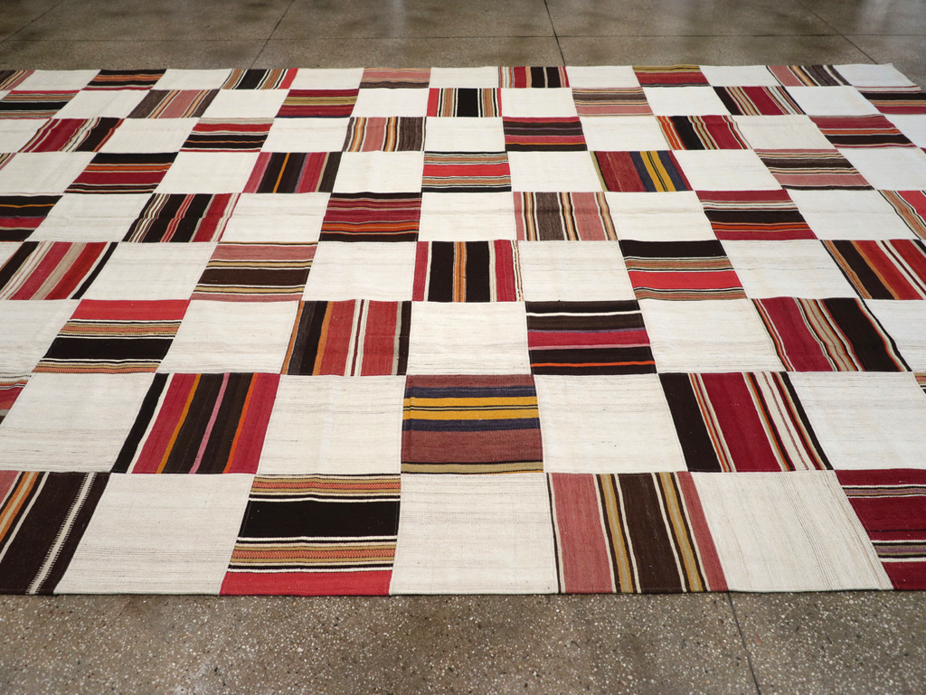 Vintage Turkish Inspired Modern Patchwork Kilim, No.32651 - Gsblank