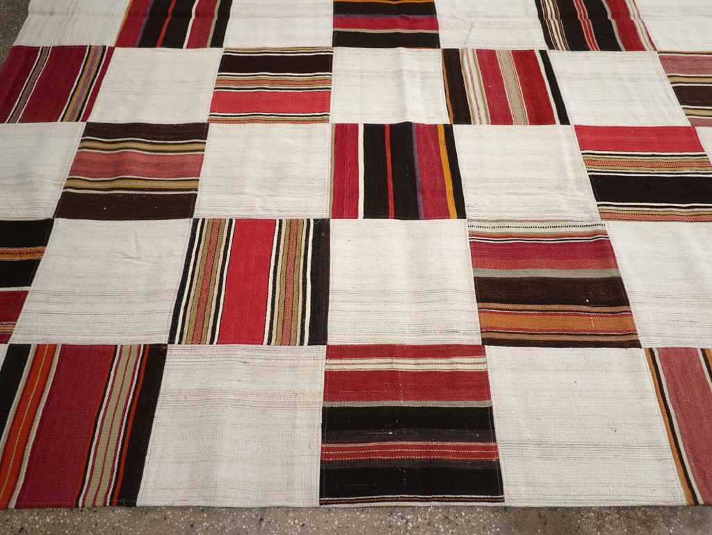 Vintage Turkish Inspired Modern Patchwork Kilim, No.32651 - Gsblank