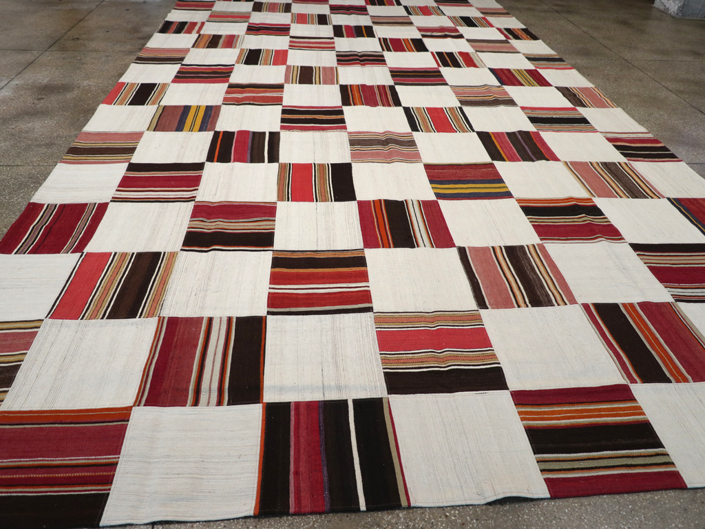 Vintage Turkish Inspired Modern Patchwork Kilim, No.32651 - Gsblank