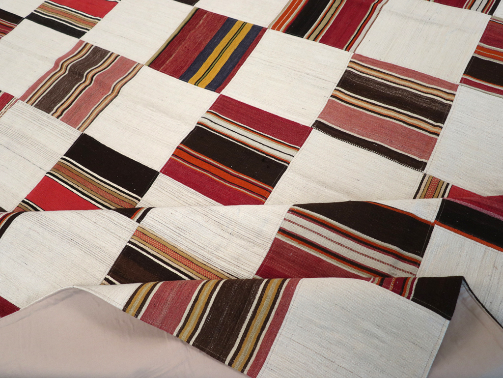 Vintage Turkish Inspired Modern Patchwork Kilim, No.32651 - Gsblank