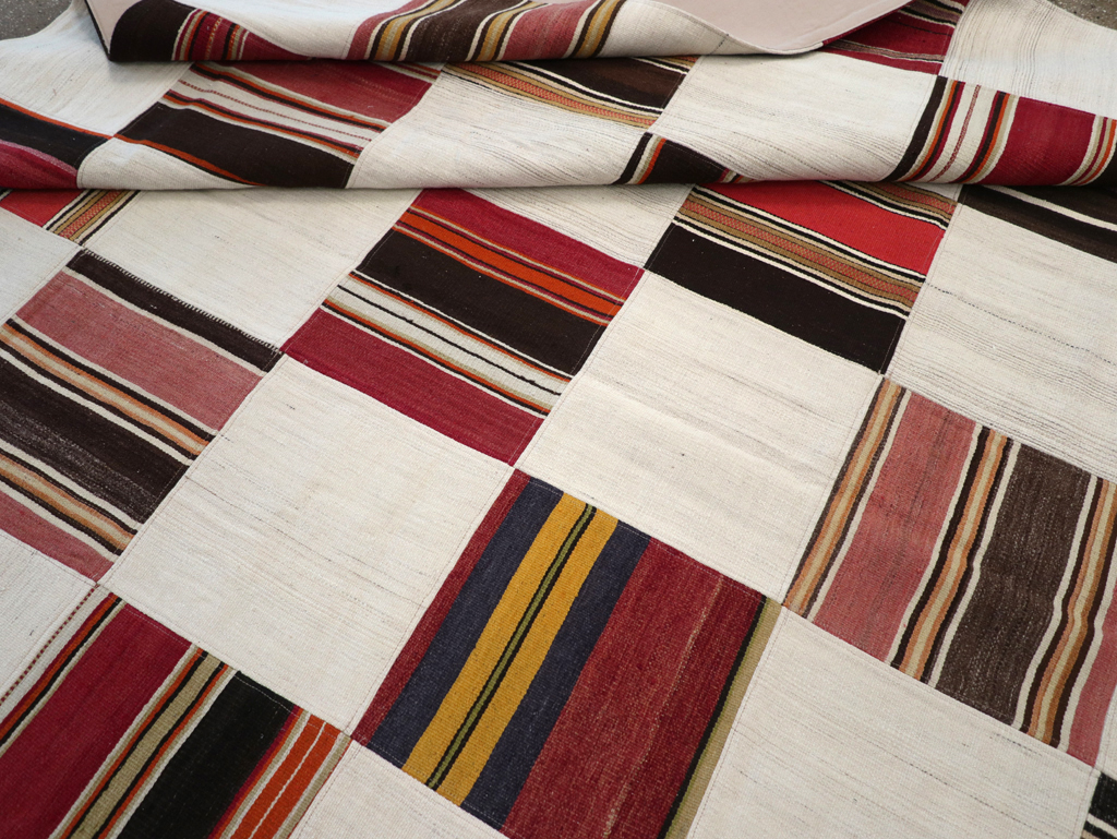 Vintage Turkish Inspired Modern Patchwork Kilim, No.32651 - Gsblank