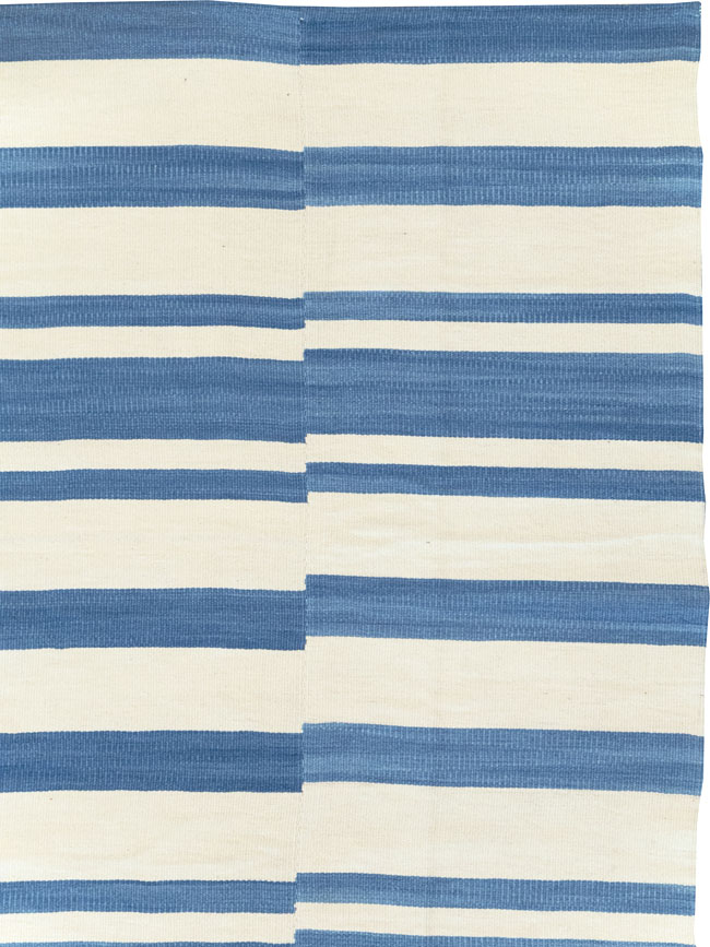 Modern Turkish Flatweave Room Size Carpet, No.32652 - Gsblank