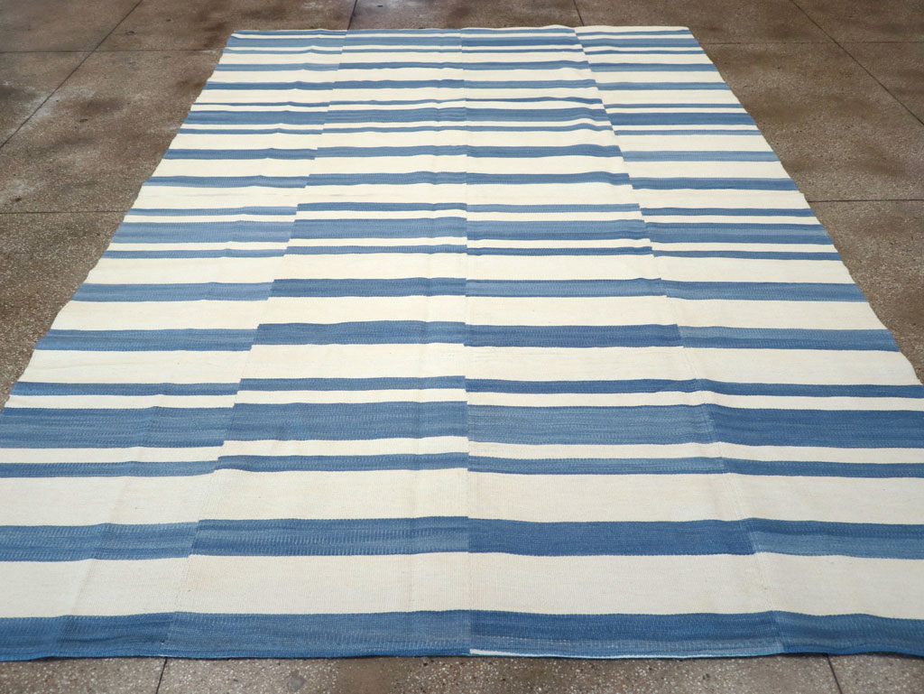 Modern Turkish Flatweave Room Size Carpet, No.32652 - Gsblank