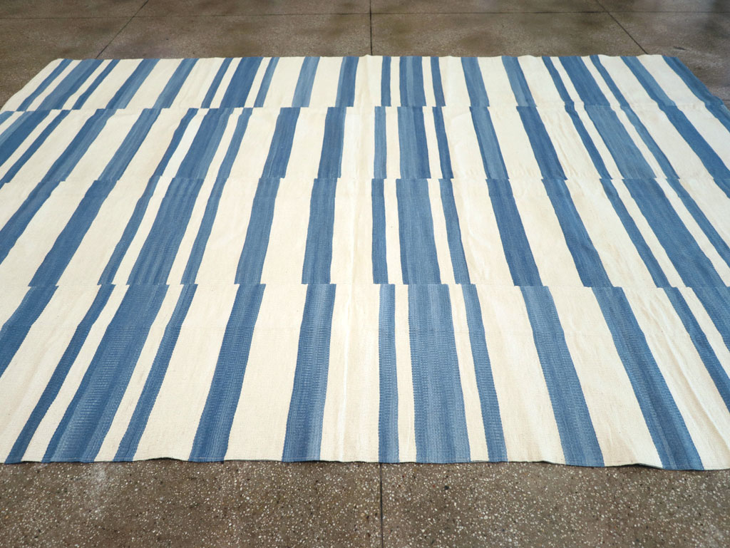 Modern Turkish Flatweave Room Size Carpet, No.32652 - Gsblank