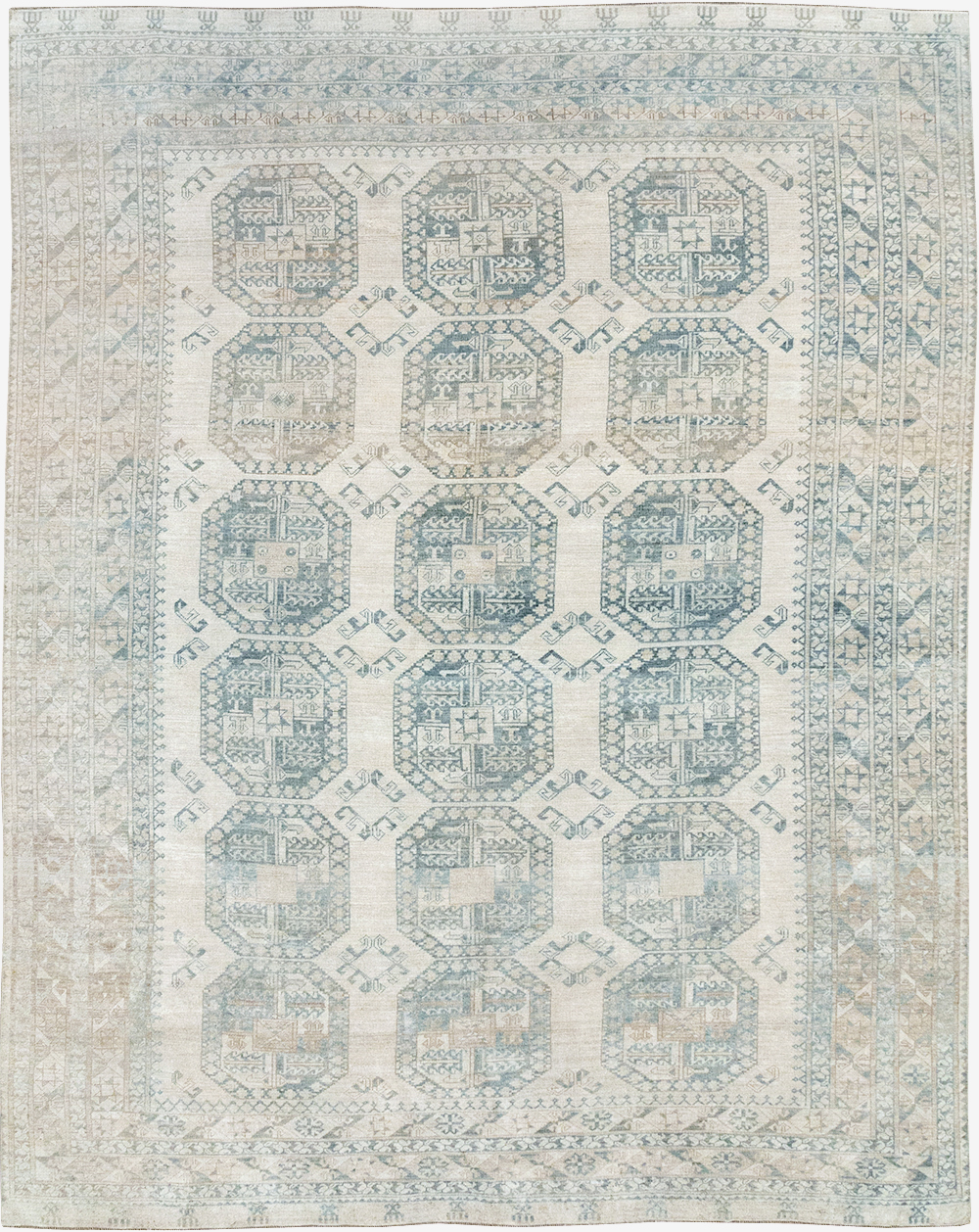 Vintage Central Asian Turkoman Room Size Carpet, No.32661 - Gsblank