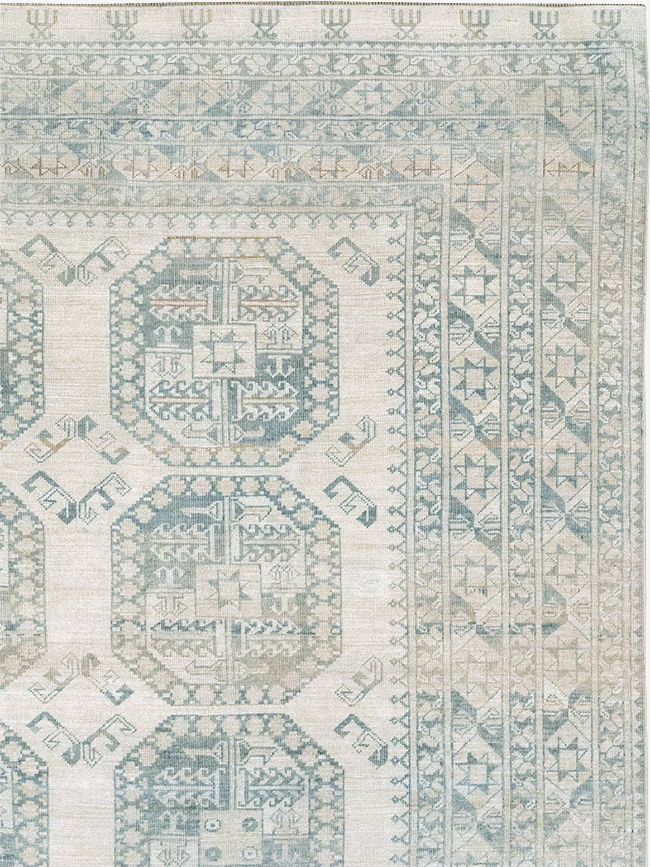 Vintage Central Asian Turkoman Room Size Carpet, No.32661 - Gsblank
