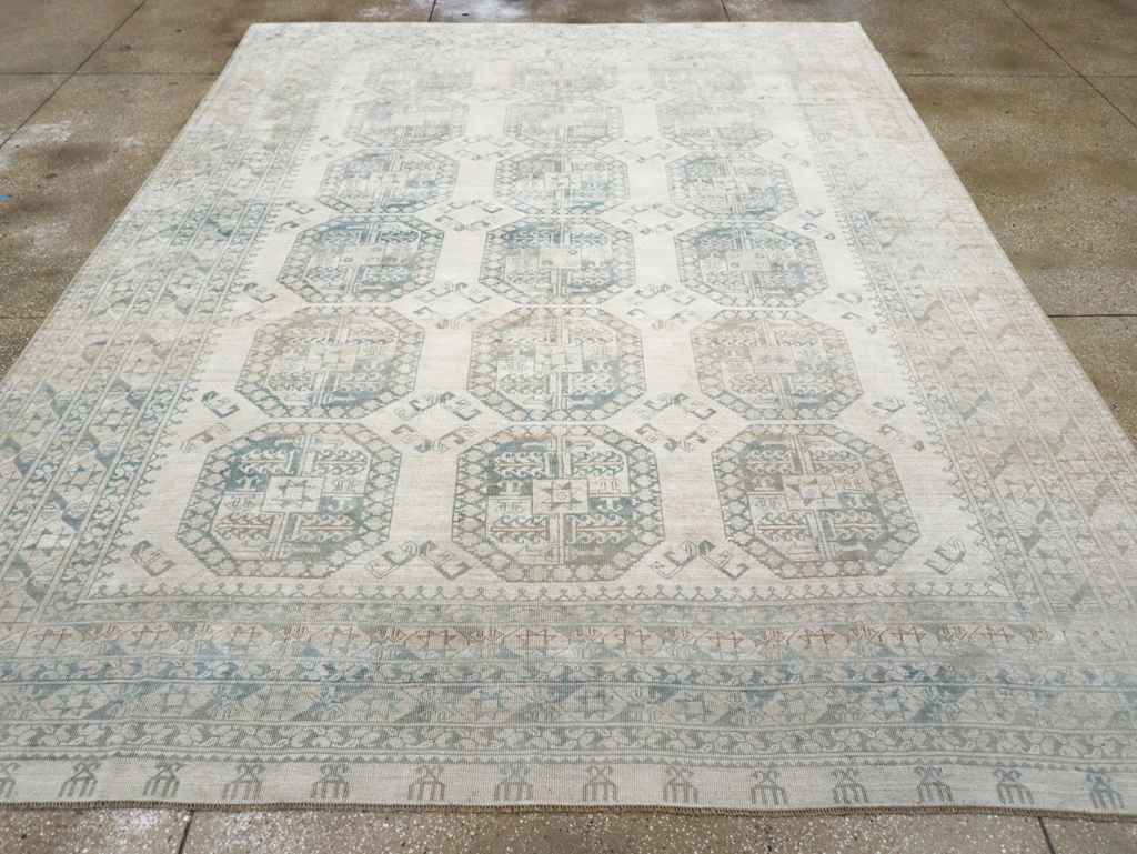 Vintage Central Asian Turkoman Room Size Carpet, No.32661 - Gsblank