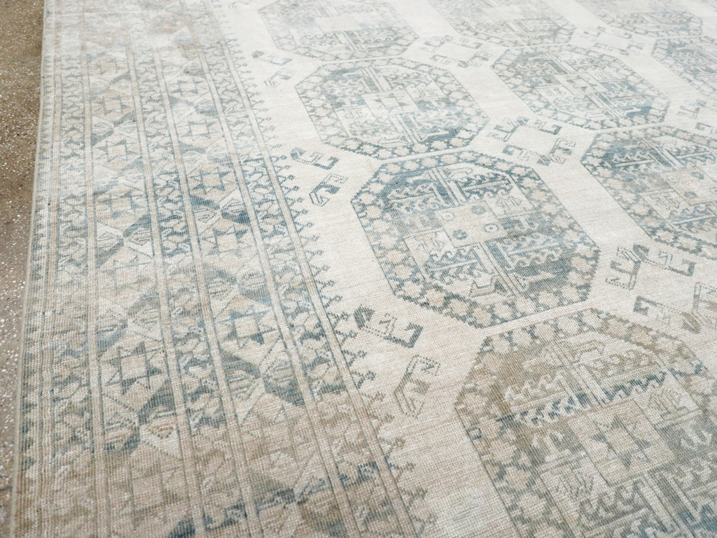 Vintage Central Asian Turkoman Room Size Carpet, No.32661 - Gsblank