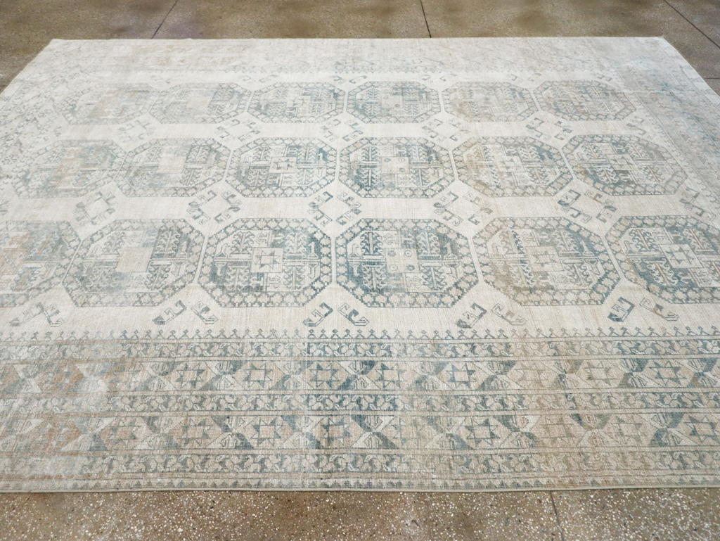 Vintage Central Asian Turkoman Room Size Carpet, No.32661 - Gsblank