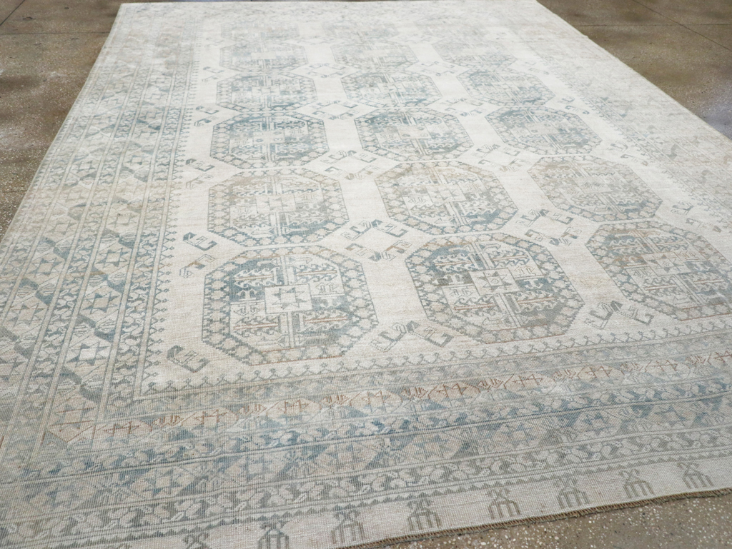 Vintage Central Asian Turkoman Room Size Carpet, No.32661 - Gsblank