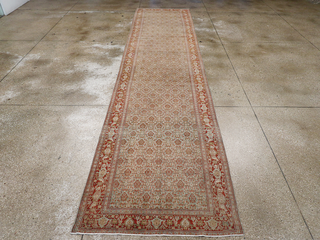 Antique Persian Malayer Long Runner, No.32704 - Gsblank