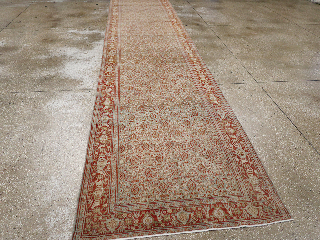 Antique Persian Malayer Long Runner, No.32704 - Gsblank