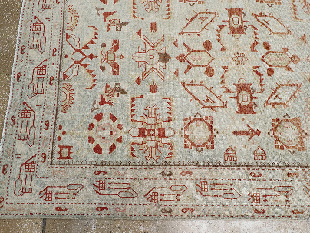 Vintage Persian Malayer Wide Gallery Runner, No.32707 - Gsblank