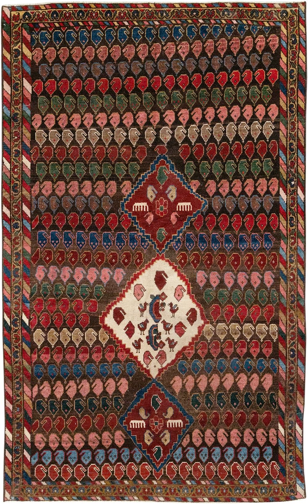 Vintage Persian Malayer Accent Rug, No.32749 - Gsblank
