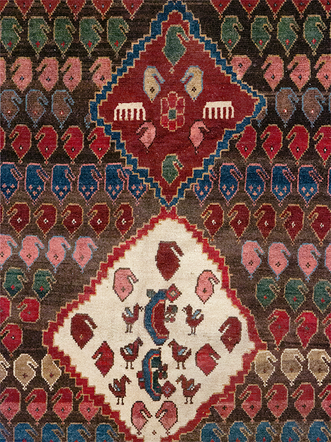 Vintage Persian Malayer Accent Rug, No.32749 - Gsblank