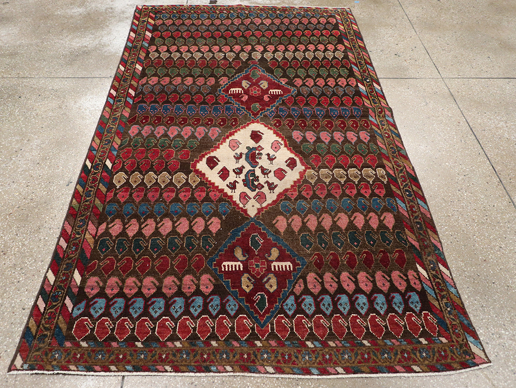 Vintage Persian Malayer Accent Rug, No.32749 - Gsblank